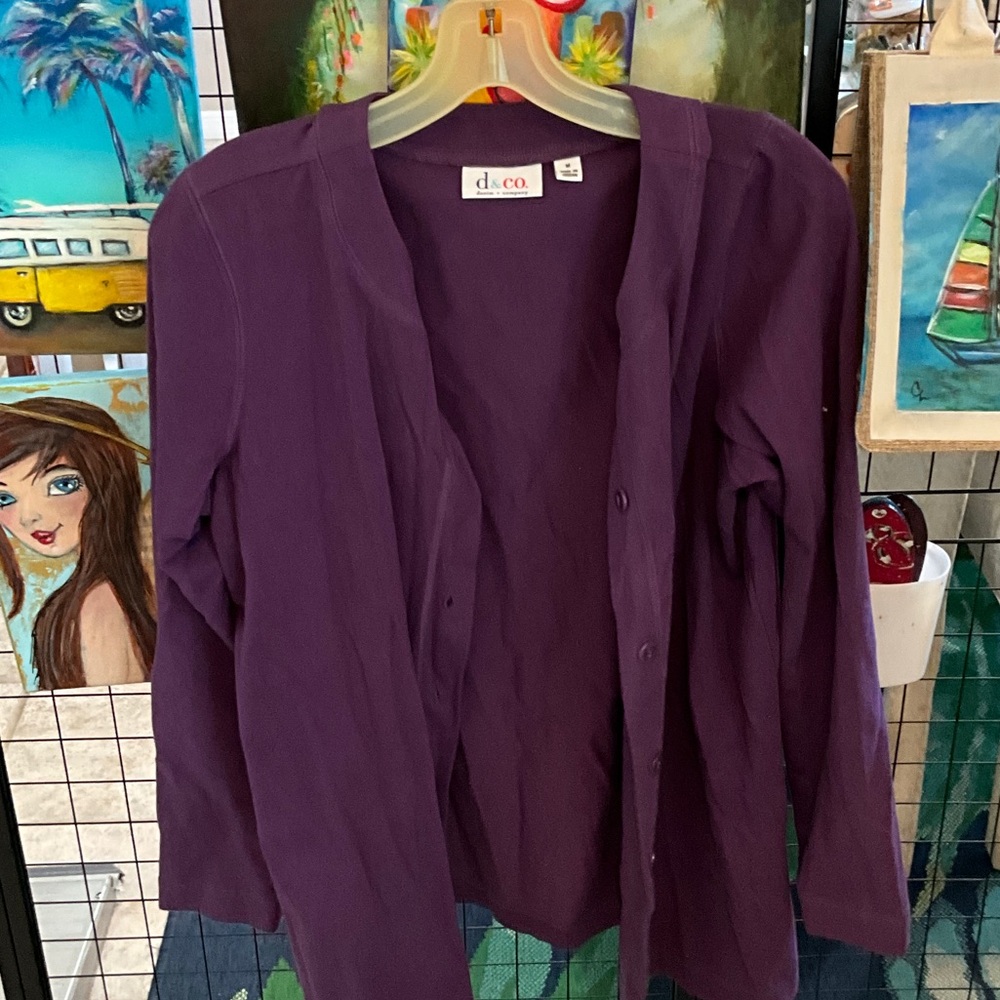 Chic Purple Button-Up Cardigan